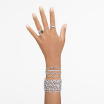 Matrix Tennis bracelet Round cut, Small, White, Rhodium plated